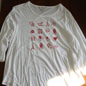 Christopher & Banks size X Valentine Patterned shirt